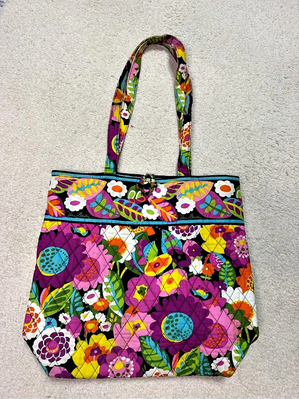 Vera Bradley Va Va Bloom Quilted Tote Purse Floral Multicolor